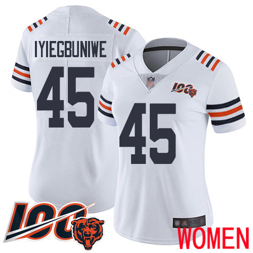 Chicago Bears Limited White Women Joel Iyiegbuniwe Jersey NFL Football #45 100th Season
